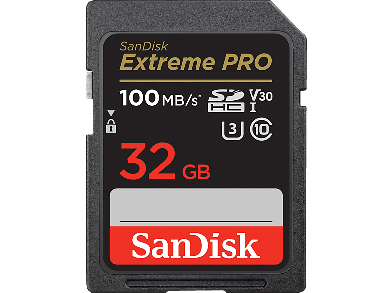 SANDISK Extreme PRO® UHS-I, SDHC Speicherkarte, 32 GB, 100 MB/s von SANDISK