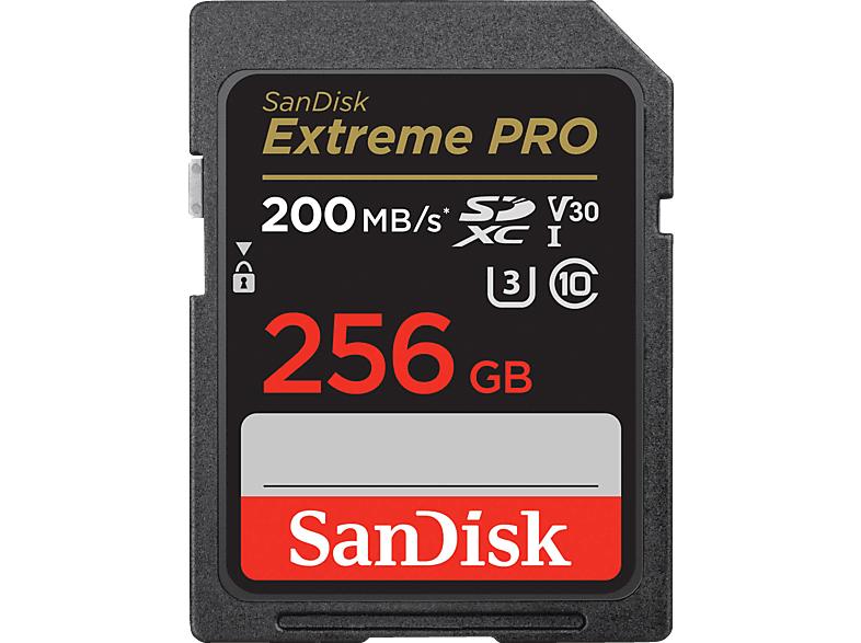 SANDISK Extreme PRO® UHS-I, SDXC Speicherkarte, 256 GB, 200 MB/s von SANDISK