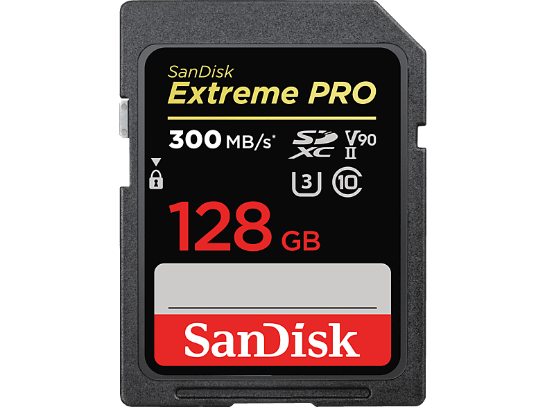 SANDISK Extreme PRO® UHS-II, SDXC Speicherkarte, 128 GB, 300 MB/s von SANDISK