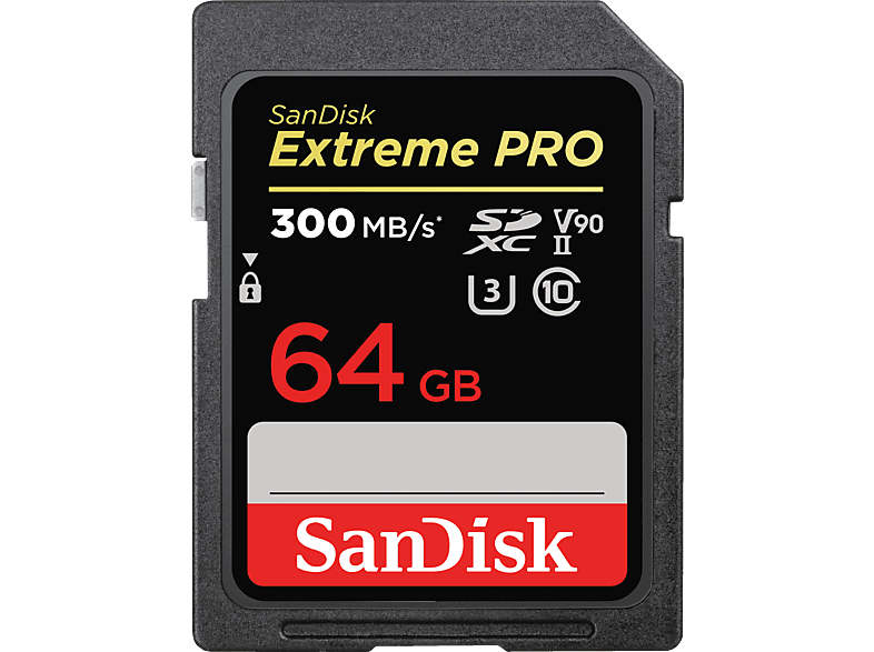 SANDISK Extreme PRO® UHS-II, SDXC Speicherkarte, 64 GB, 300 MB/s von SANDISK