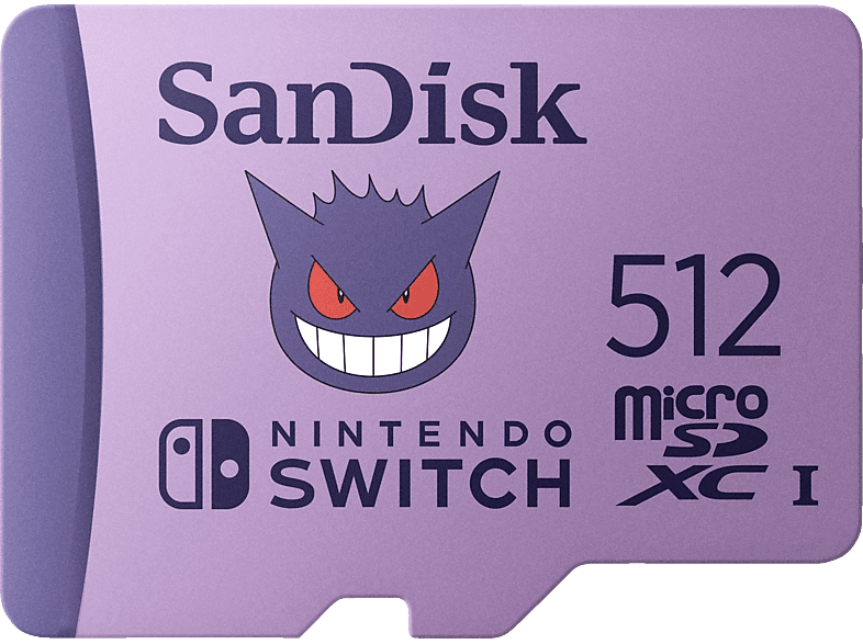 SANDISK Pokémon™ Gengar microSD™-Karte 512 GB, Flash-Speicherkarte, Lila von SANDISK