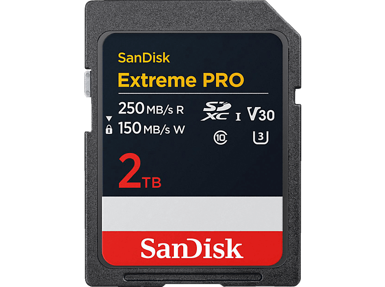 SANDISK Extreme PRO® UHS-I, SDXC Speicherkarte, 2 TB, 250 Mbit/s von SANDISK