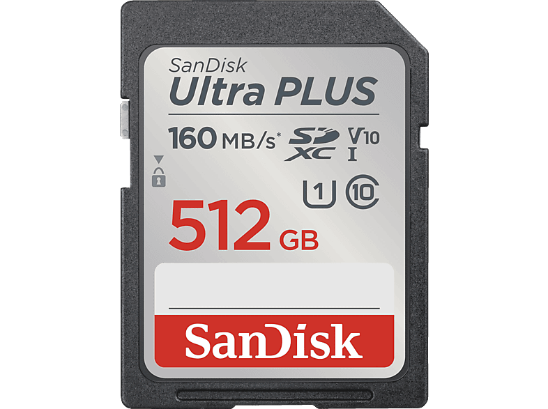 SANDISK Ultra® PLUS SDXC™-UHS-I-Karte, SDXC Speicherkarte, 512 GB, 160 MB/s von SANDISK