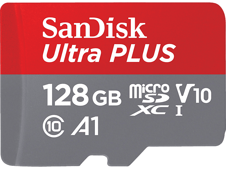 SANDISK Ultra® PLUS microSDXC™‐UHS‐I‐Karte, Micro-SDXC Speicherkarte, 128 GB, 150 MB/s von SANDISK