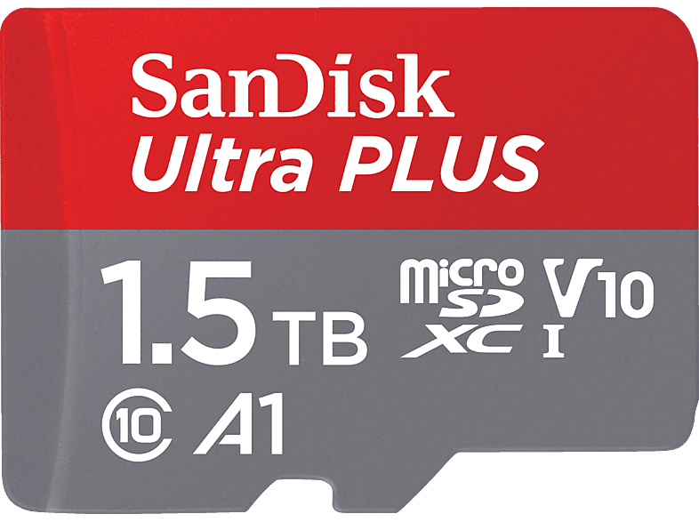 SANDISK Ultra PLUS microSDHC UHS-I mit Adapter, Micro-SDXC Speicherkarte, 1,5 TB, 160 MB/s SANDISK Ultra PLUS microSDHC UHS-I mit Adapter, Micro-SDXC Speicherkarte, 1,5 TB, 160 MB/s von SANDISK