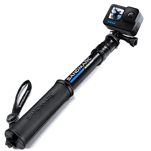 SANDMARC Pole - Compact Edition: 25-64 cm Selfie Stick für GoPro Hero 12, 11, 10, 9, 8, Max, 7, Osmo Action, 6, 5, 4, Session, 3+, 3, 2, HD Kameras - Teleskopstange Wasserdicht von SANDMARC