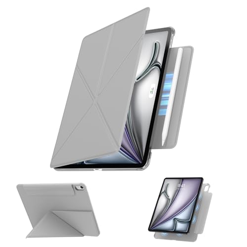 Schutzhülle für iPad Air 27,9 cm (11 Zoll), Y-Faltung, magnetisch, iPad Air 6. / 5. / 4. Generation 2024 / 2022 / 2020, mit verstecktem Stifthalter, Betongrau von SANDUODD