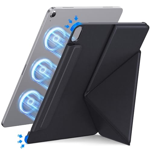 Schutzhülle für iPad Air 27,9 cm (11 Zoll), Y-Faltung, magnetisch, iPad Air 6. / 5. / 4. Generation 2024 / 2022 / 2020, mit verstecktem Stifthalter, Mitternachtsschwarz) von SANDUODD