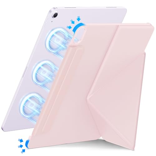 Schutzhülle für iPad Air 27,9 cm (11 Zoll), Y-Faltung, magnetisch, iPad Air 6. / 5. / 4. Generation 2024 / 2022 / 2020, mit verstecktem Stifthalter, Pastellrosa von SANDUODD