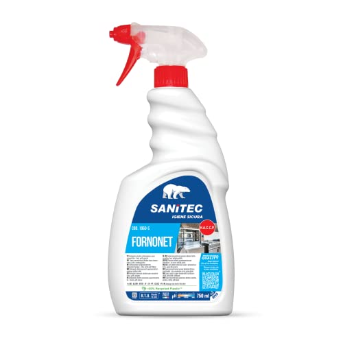 Sanitec Fornonet Alkali Schaumreiniger Super Konzentrat für Öfen, Grill und Platten, schnelle Entfernung von Inkrementen und Kochresten, 100% Made in Italy, Flasche 750 ml Sanitec Fornonet Alkali Schaumreiniger Super Konzentrat für Öfen, Grill und Platten, schnelle Entfernung von Inkrementen und Kochresten, 100% Made in Italy, Flasche 750 ml von SANITEC igiene sicura