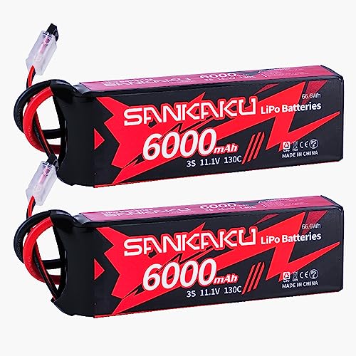 SANKAKU 130C 11,1V Lipo Akku 6000mAh 3S RC Batterien Soft Pack mit Deans T Stecker für RC Buggy Fahrzeuge Auto LKW Tank Boot RC Hobby 2 Stück SANKAKU 130C 11,1V Lipo Akku 6000mAh 3S RC Batterien Soft Pack mit Deans T Stecker für RC Buggy Fahrzeuge Auto LKW Tank Boot RC Hobby 2 Stück von SANKAKU