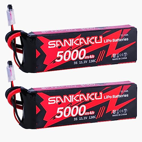 SANKAKU 130C 5000mAh RC Lipo Akku 3S 11,1V mit EC5 Stecker für RC Buggy Fahrzeuge Auto LKW Tank Boot Hobby 2 Stück SANKAKU 130C 5000mAh RC Lipo Akku 3S 11,1V mit EC5 Stecker für RC Buggy Fahrzeuge Auto LKW Tank Boot Hobby 2 Stück von SANKAKU
