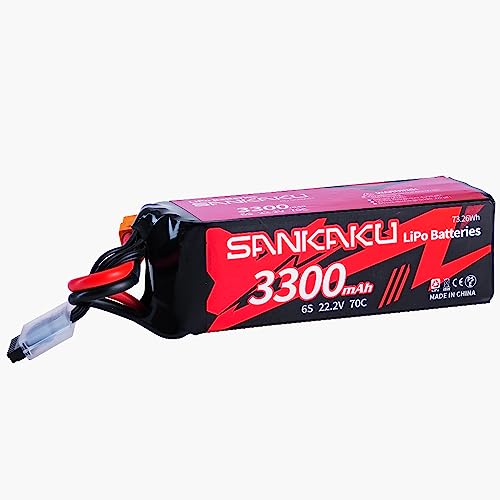 SANKAKU 22,2V Lipo Akku 3300mAh 70C 6S RC Akku Stecker XT60 für RC Flugzeug Quadrocopter Hubschrauber Drohne FPV Hobby SANKAKU 22,2V Lipo Akku 3300mAh 70C 6S RC Akku Stecker XT60 für RC Flugzeug Quadrocopter Hubschrauber Drohne FPV Hobby von SANKAKU