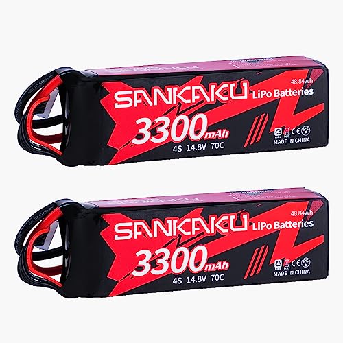 SANKAKU 4S Lipo Akku 3300mAh 70C 14,8V Lipo mit XT60 Stecker für RC Flugzeug Quadrocopter Hubschrauber Drohne FPV 2 Stück SANKAKU 4S Lipo Akku 3300mAh 70C 14,8V Lipo mit XT60 Stecker für RC Flugzeug Quadrocopter Hubschrauber Drohne FPV 2 Stück von SANKAKU