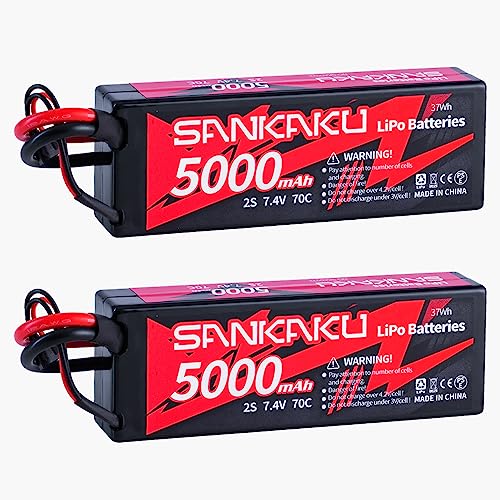SANKAKU 5000mAh 2S Lipo Akku 70C 7,4V RC Batterien Hardcase mit Deans T Stecker für RC Buggy Fahrzeuge Auto LKW Tank Boot RC Hobby 2 Stück SANKAKU 5000mAh 2S Lipo Akku 70C 7,4V RC Batterien Hardcase mit Deans T Stecker für RC Buggy Fahrzeuge Auto LKW Tank Boot RC Hobby 2 Stück von SANKAKU