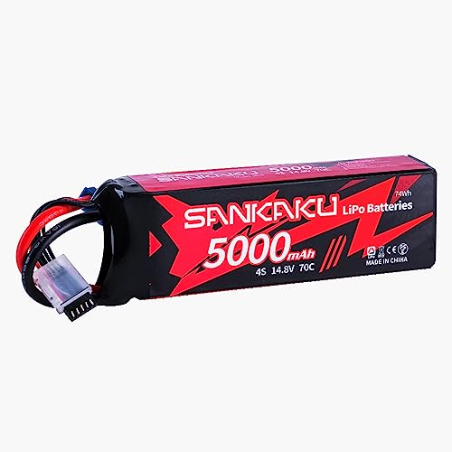 SANKAKU 5000mAh 4S Lipo Akku 14,8V 70C Lipo mit EC5 Stecker für RC Buggy Fahrzeuge Auto LKW Tank Boot Hobby SANKAKU 5000mAh 4S Lipo Akku 14,8V 70C Lipo mit EC5 Stecker für RC Buggy Fahrzeuge Auto LKW Tank Boot Hobby von SANKAKU