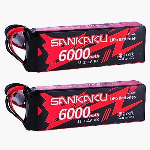 SANKAKU 6000mAh 70C Lipo Akku 3S 11,1V RC Batterien Soft Pack mit Deans T Stecker für RC Buggy Fahrzeuge Auto LKW Tank Boot RC Hobby 2 Stück SANKAKU 6000mAh 70C Lipo Akku 3S 11,1V RC Batterien Soft Pack mit Deans T Stecker für RC Buggy Fahrzeuge Auto LKW Tank Boot RC Hobby 2 Stück von SANKAKU