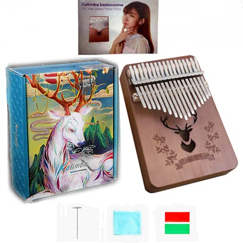 SANMONK Kalimba 17 Schlüssel Tasten Daumen Klavier Massivholz Finger Klavier Start Kits Instrument für Kinder Erwachsene ideale Geschenkidee von SANMONK