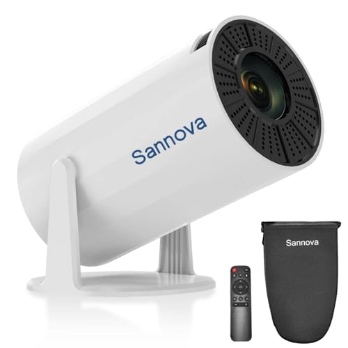Sannova Mini Projektor, Beamer 4K 1080P Unterstützt, Neue S3 Optik-Engine, 200 ANSI, Android 11, Automatischer Trapezkorrektur, 180° Drehfunktion & Stoßfeste Tragetasche – Für Heimkino, Outdoor & Büro Sannova Mini Projektor, Beamer 4K 1080P Unterstützt, Neue S3 Optik-Engine, 200 ANSI, Android 11, Automatischer Trapezkorrektur, 180° Drehfunktion & Stoßfeste Tragetasche – Für Heimkino, Outdoor & Büro von SANNOVA