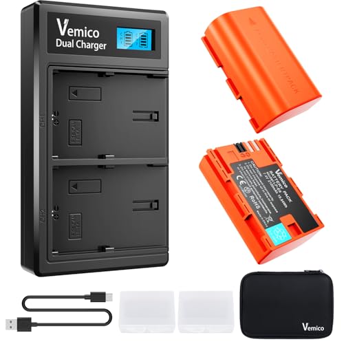 Vemico LP-E6 LP-E6N Akku Ladegerät Kit 2 Pack 2100mAh Ersatzakkus Typ C LCD Dual Ladegerät für EOS 5D Mark II/5D Mark III/5D Mark IV/7D Mark II/5DS/6D/7D/60D/70D/80D(Vollkompatibel mit Orginal) Vemico LP-E6 LP-E6N Akku Ladegerät Kit 2 Pack 2100mAh Ersatzakkus Typ C LCD Dual Ladegerät für EOS 5D Mark II/5D Mark III/5D Mark IV/7D Mark II/5DS/6D/7D/60D/70D/80D(Vollkompatibel mit Orginal) von SANOOV