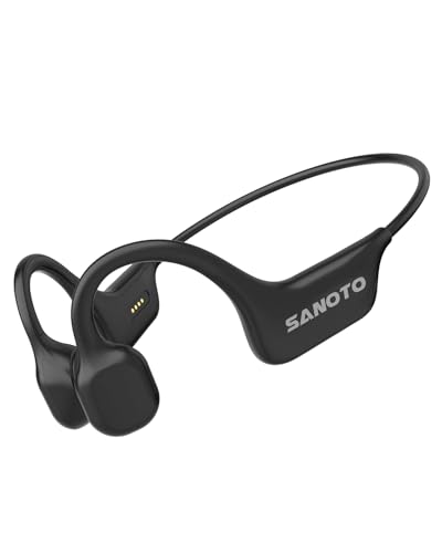 SANOTO Knochenschall Kopfhörer | Open Ear Bluetooth 5.0 Kopfhörer Sport Bone Conduction Kabellos IPX7 wasserdichte Schweißfeste Sportkopfhörer Fahrrad Radfahren von SANOTO
