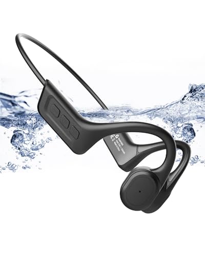 SANOTO Kopfhörer Schwimmen, IPX8 Unterwasser Kopfhörer Schwimmen, Knochenschall Kopfhörer Bluetooth 5.3, 32GB MP3, Erinnerungspunkt, Zum Schwimmen Laufen,Radfahren von SANOTO