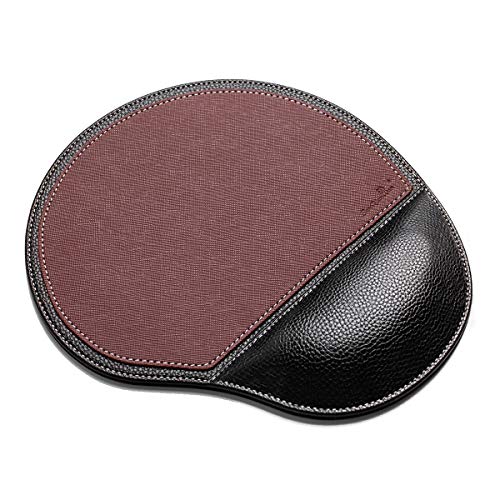 Mauspad mit Handauflage,Mauspad Handgelenkauflage， Ergonomisches Mousepad，Leder Gaming Mouse Pad，Business Style PU Hochwertige Gaming Mauspad für Studenten, Arbeiter, Computer, Laptop, Heim von SANQIANWAN