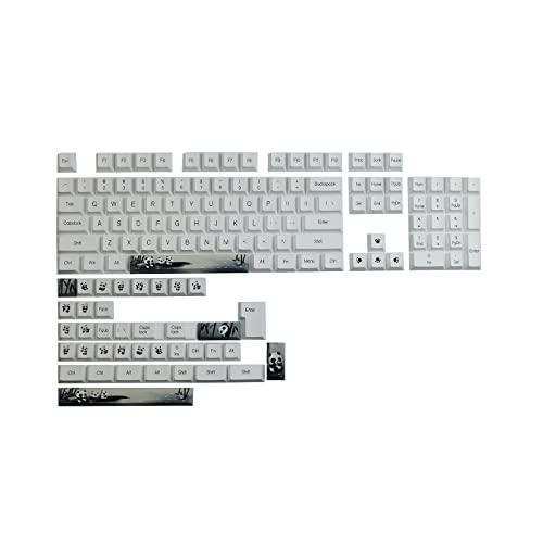 Panda Keycap PBT Sublimation Mechanische Tastatur Keycap Persönlichkeit Bambus Wald Komplettes Set mit 142 Tasten für Key Pbt Keycaps Dye Subbed Sublimation von SANRLO