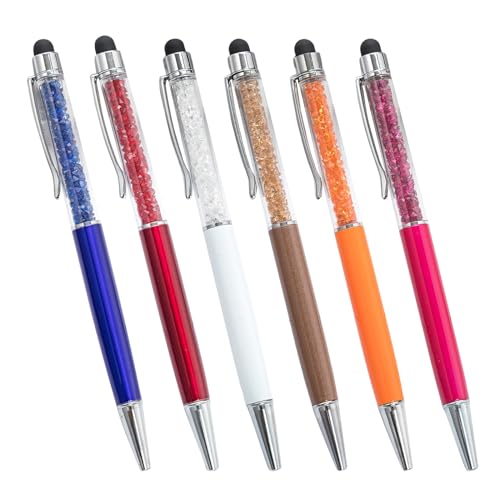 SANRLO R Stifte, Bleistifte und Schreibgeräte, 6 Stück, 2-in-1-Kugelschreiber mit Stylus-Spitze, multifunktionaler Eingabestift mit Kugelschreiber von SANRLO