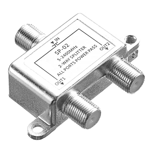 SANSHAN Digital 2 Koaxialkabel-Splitter, 5–2400 MHz, RG6-kompatibel, funktioniert mit analogen / digitalen TV-Verbindungen und Internet von SANSHAN