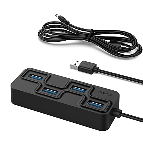 SANSHAN USB 3.0 Hub 4 Ports 5Gbps USB Hub Splitter Unterstützt Drucker mit DC Port Dockingstation HUB von SANSHAN