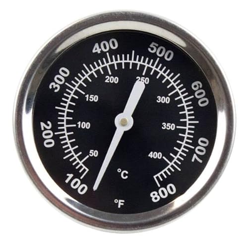 SANTOS Universal Deckelthermometer für Gasgrills & Holzkohlegrills - Schwarzes Deckel-Thermometer - Ø6,8 x 1,1cm - Gewinde 0,9cm - Anzeige in °C & °F von SANTOS