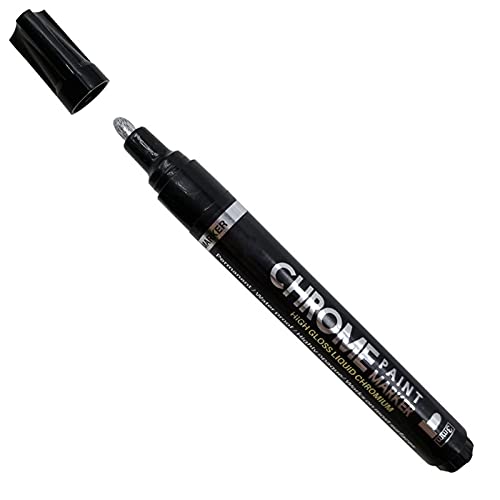 SANWOOD Flüssiger Spiegel-Chrom-Marker, silberner Kunststift, DIY-Highlight-Stift, permanenter spiegelreflektierender Farbstift für jede Oberfläche,Metall,Glas,Kunststoff,Papier (3 mm Feder) von SANWOOD