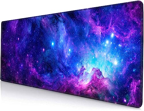 SANWUMIAN Großes Gaming-Mauspad mit genähten Kanten, violette Galaxie-Schreibtischmatte, erweiterte Tastaturunterlage, rutschfeste Gummiunterseite, Schreibtischunterlage für Tastatur und Maus, 80 x 29 SANWUMIAN Großes Gaming-Mauspad mit genähten Kanten, violette Galaxie-Schreibtischmatte, erweiterte Tastaturunterlage, rutschfeste Gummiunterseite, Schreibtischunterlage für Tastatur und Maus, 80 x 29 von SANWUMIAN