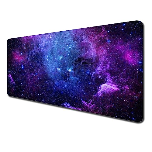 Schreibtischunterlage, Mauspad, Schreibtischunterlage mit rutschfester Unterseite und genähtem Rand, Muster, personalisiertes Design, Tastatur-Pad für Laptop, 80x40 cm, Galaxie-Druck Schreibtischunterlage, Mauspad, Schreibtischunterlage mit rutschfester Unterseite und genähtem Rand, Muster, personalisiertes Design, Tastatur-Pad für Laptop, 80x40 cm, Galaxie-Druck von SANWUMIAN