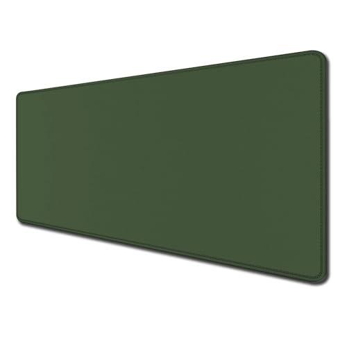 Schreibtischunterlage, Mauspad, Schreibtischunterlage mit rutschfester Unterseite und genähtem Rand, Muster, personalisiertes Design, Tastaturunterlage für Laptop, Büro und Zuhause, 80 x 40 cm, Grün von SANWUMIAN