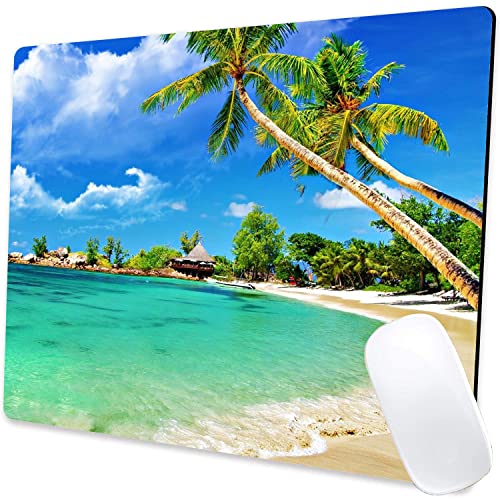 Strand-Mauspad, Gaming-Mauspad, quadratisch, wasserdicht, rutschfeste Gummiunterseite, Mauspads für Büro, Zuhause, Laptop, Reisen, 24,1 x 20,1 x 0,3 cm Strand-Mauspad, Gaming-Mauspad, quadratisch, wasserdicht, rutschfeste Gummiunterseite, Mauspads für Büro, Zuhause, Laptop, Reisen, 24,1 x 20,1 x 0,3 cm von SANWUMIAN
