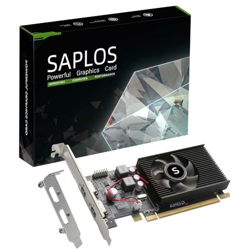 SAPLOS Radeon HD 6570 Grafikkarte, 2 HDMI, 1G GDDR3 64-bit, Video Cards PC, Low Profile Graphics Card, Computer GPU, PCI Express x 16, 2K Support von SAPLOS