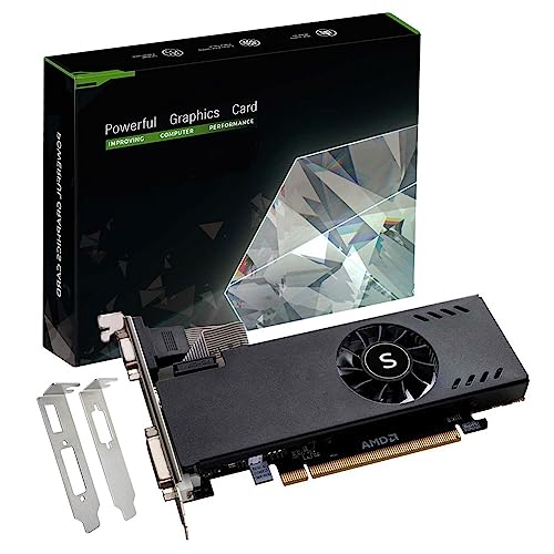 SAPLOS Radeon RX 550 Low Profile Grafikkarte, 4GB GDDR5 128-bit, VGA DVI-D HDMI, 4K Anzeige, PC Video Card, DirectX 12, Computer GPU von SAPLOS