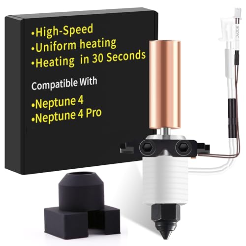 Neptune4 Hotend Keramik Heizblock Kit: Kompatibel mit Neptune 4/4 Pro 3D-Drucker, Schnelles Heizen, Hochtemperatur/High Flow/Ganzmetall Hotend, Geeignet für PLA, ABS, PETG Filamente, von SAPLUSREPRAP von SAPLUSREPRAP
