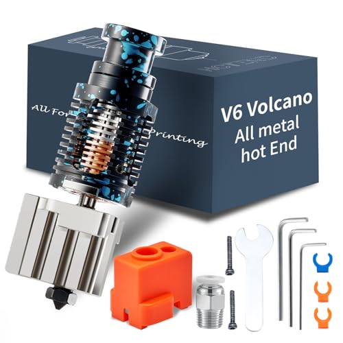 V6 Volcano Ganzmetall Hotend: Volcano Hot End Full Kit 24V High Flow｜500℃｜Extra Large Heatsink｜Plated Copper Heaterblock für Voron 0.1/2.4,Prusa i3 Mini/MK2/MK2S/MK3/MK3S,Titan,Dual Drive Extruder von SAPLUSREPRAP