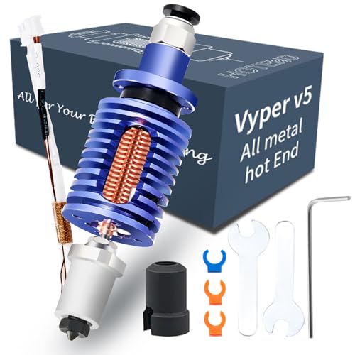 Vyper/Kobra Fullmetal Hotend Keramik - Volcano V5 J-Head 24V Keramik Druckkopf Upgrade 300°C mit Bimetall Heatbreak, Gehärtete Stahl Düse Kompatibel mit Anycubic Vyper/Kobra Max/Kobra Plus 3D Drucker von SAPLUSREPRAP