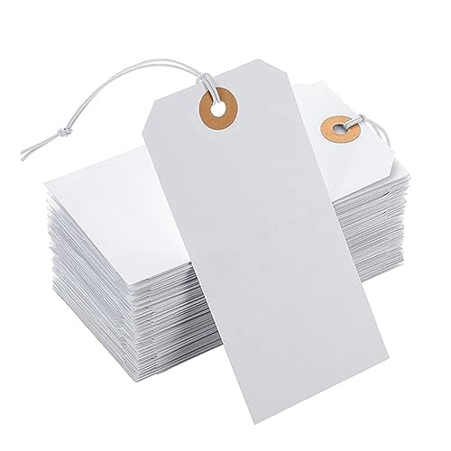 SAROAD 100 Stück perforierte Baumwolle, elastische Schnur, Hängeetiketten, Karte, Etikett, Listing, Klassifizierungskarte, Nummernschild SAROAD 100 Stück perforierte Baumwolle, elastische Schnur, Hängeetiketten, Karte, Etikett, Listing, Klassifizierungskarte, Nummernschild von SAROAD