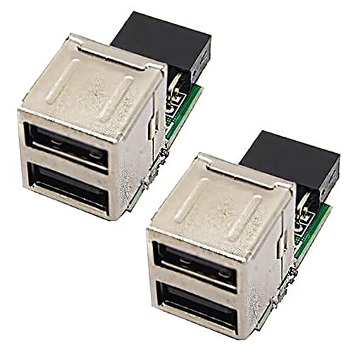 SAROAD 2 x 9-poliges Motherboard auf 2 Ports USB 2.0 A Buchse interner Header-Adapter SAROAD 2 x 9-poliges Motherboard auf 2 Ports USB 2.0 A Buchse interner Header-Adapter von SAROAD