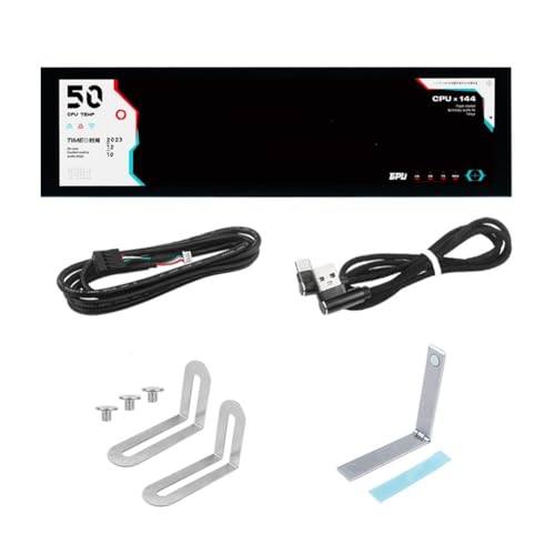 SAROAD 22,4 cm (8,9 ) Computer-Temperaturmonitor (Dynamisches Thema unterstützt), IPS Typ C Sekundärbildschirm, CPU RAM, HDD, Daten, FPS-Monitor, Schwarz von SAROAD
