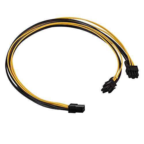 SAROAD PCI-E PCI Express 6Pin Buchse zu Dual Dual 2-Port 8Pin (6 + 2Pin) Stecker F/M Adapter GPU Grafikkarte Netzkabel 18AWG 20Cm von SAROAD