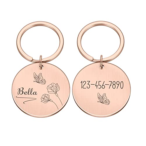 Personalisierte Gravur Pet Dog Name Tags Customized Puppy ID Tag Halsband Für Hunde Typenschild Anti-verlorenes Metall Schlüsselanhänger Zubehör,Roségold,25 X 25 Mm Personalisierte Gravur Pet Dog Name Tags Customized Puppy ID Tag Halsband Für Hunde Typenschild Anti-verlorenes Metall Schlüsselanhänger Zubehör,Roségold,25 X 25 Mm von SARUEL