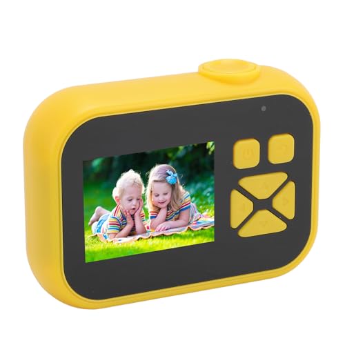 Niedliche Digitalkamera, 24 MP HD, 4-facher Digitalzoom, Wasserabweisend, Stoßfest, Autofokus-Kompaktkamera mit 2,0-Zoll-Bildschirm, für Geburtstagsgeschenke (Gelb) von SASKATE