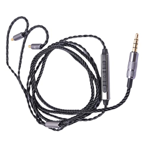 SASKATE Kopfhörerkabel für IE100 IE400 IE500 mit Mikrofon 3,5mm Stecker 3,94ft Lange Verbesserung der Soundqualität Kopfhörerersatzkabel von SASKATE