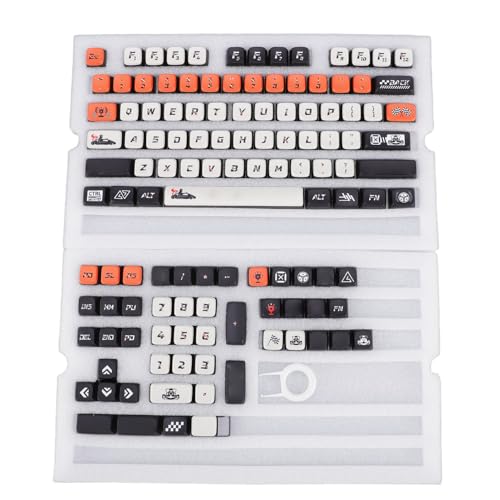 SASKATE Pudding-Tastenkappen-Set mit 122 Tasten, Farbechte PBT-Tastenkappen mit Farbsublimation für MSA-Profil, Unterstützt Verschiedene Mechanische Tastaturen, Anti-Ermüdungs-Design, von SASKATE